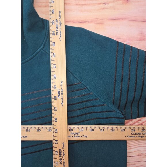Under Armour Teal Fleece Hoodie Large Black Stripe Design - Picture 8 of 8